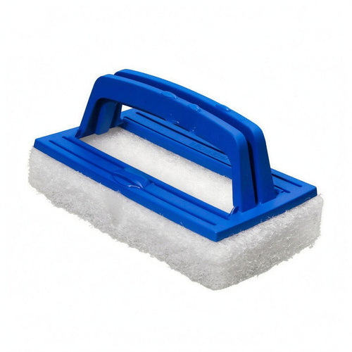 Rectangular Scrub Pad Brush Blue and White Pool Scouring Pad Nylon Sponge