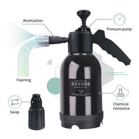 Spray Bottle and Garden Sprayer for Gardening Tools, 2L Capacity Pressure Sprayer for Car Wash, Pump Sprayer with Car Foam and Hand Pump Nozzle