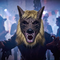Wolf Head Mask with Scary Wolf Hood Mask Realistic for Cosplay, Adults