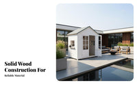 Prefabricated Wooden Cabin Weather Resistant Assemblable Backyard Cabin Enclosed Design Home-Assembled Garden Log House for Gardeners, Homeowners