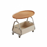 C-Shaped Rolling Table with casters Mobile C-Table 2-Tier Storage for Living Room