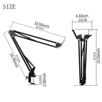 Foldable Metal Microphone Stand with Clip for Desktop Streaming