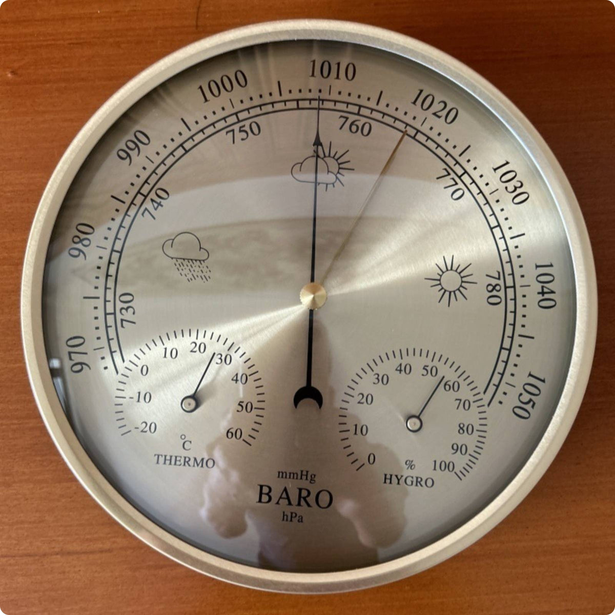 Atmospheric Pressure Meter Hygrometer Thermometer Round Analog Atmospheric Pressure Meter Easy Reading Dial Thermometer