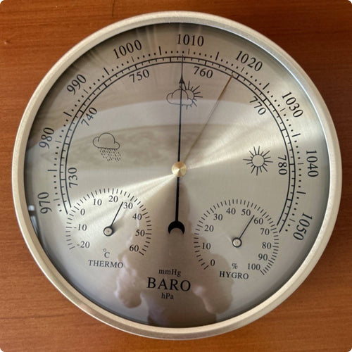 Atmospheric Pressure Meter Hygrometer Thermometer Round Analog Atmospheric Pressure Meter Easy Reading Dial Thermometer