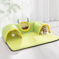 Cat Tunnel Bed Interactive Feline Play Tunnel Machine Washable for Small Dogs, Indoor