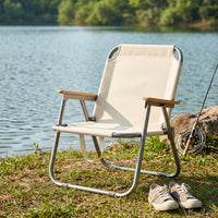 Foldable Folding Chair with Armrests Portable Camping Chair Long-Lasting Furniture Comfortable for Campers, Anglers