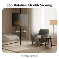 Floor-to-Ceiling Rotating Media Pole 360° Rotation Living Room Furniture