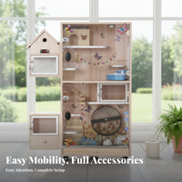 Easy to Easy-cleanConditioned Chinchilla Enclosure Pull-out Drawer Pet Cabinet Gnaw-resistantSafe Rodent Enclosure Ventilated Design for Families with Children, Indoor, Indoors, Living Room, Bedroom