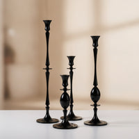 4 Pieces Taper Candle Holders Glossy Candlesticks with Round Bases Elegant Candlestick Holder for Homeowners