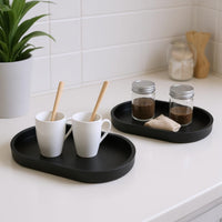 2 Pieces Oval Tray Rounded Rectangle Vanity Tray Decorative