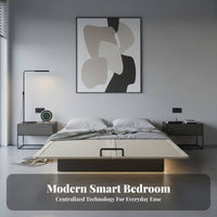 Floating Bed Frame Minimalist Design Bedroom Furniture Very Thin Headboard for Minimalists, Apartment Dwellers, Guest Room