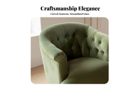 Button-Tufted Armchair Vintage Inspired Button-Tufted Club Chair Sturdy Wood Legs High Rear Design for Homeowners