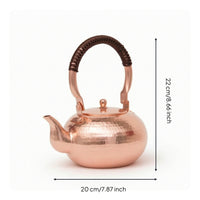 Hammered Copper Tea Kettle Stovetop Teapot Comfortable Pouring for Kitchen