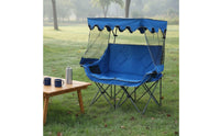 Double Seat Canopy Chair Backrest Portable Folding Loveseat Protection Outdoor Seating for Campers