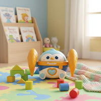 Lights and Music Musical Light up Penguin Early Development Electric Crawling Penguin Voice Activated Rolling Toy for Toddlers