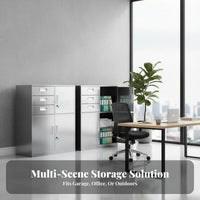 Stainless Steel Storage Cabinet Lockable Metal Cupboard with Adjustable Shelves Rust Resistant Construction Secure Locking Floor Unit Suitable for Homeowners Workshop Owners Outdoor Home Warehouse