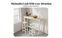 Wall Side Long Table Narrow Bar Table Space Saving Console Breakfast Bar Steel Frame Suitable for Restaurant Owners Apartment Dwellers Kitchen Cafe Balcony Home Decoration