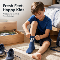 Kids Boys Cotton Mid-Calf Socks, Seamless Athletic Socks for Big Kids & Teens