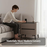 2-Drawer End Table Luxury and aesthetic Nightstand Fully Assembled for Guest Room, Hotel