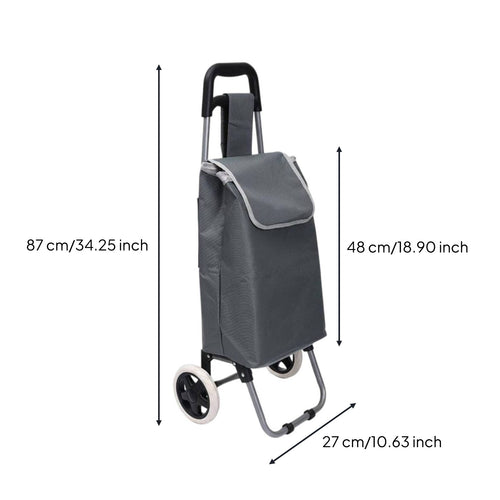 2 Wheel Grocery Trolley Portable Foldable Shopping Trolley Easy to Move