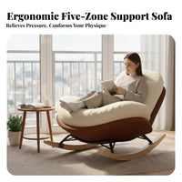 Upholstered Rocking Chair Quiet Non-Slip Recliners Upholstered Recliner Ergonomic Design Modern Design for Homeowners