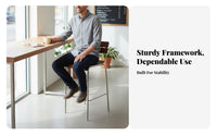 Bar Stool with supportrest Nordic Design Counter Chair Iron Frame Stable Wide Base for Restaurant