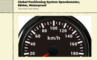 Global Positioning Speedometer, 85mm Waterproof and Dustproof, Red Backlight, Universal 0-200km/h for Car, Motorcycle, Boat