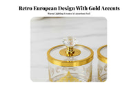 Elegant Design European Design Snack Container Set Brilliant Luster Decorative Candy Jar Set Dustproof Lids for Kitchen, Coffee Table