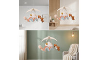 Crib Mobile with Wooden Frame Soft Baby Mobile with Soft Ornaments Nursery Hanging Toy Natural Cute for Newborns