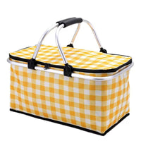 Insulated Picnic Basket, Foldable Outdoor Cooler Bag, Portable Lunch Bag