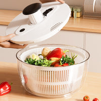 Press-Type Vegetable Dehydrator Salad Spinner Large Capacity Rotating Drain Basket