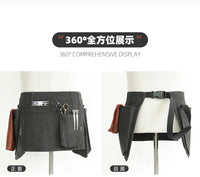 Thick Canvas Tool Waist Bag with Multi-Function Storage for Barbers and Hairdressers
