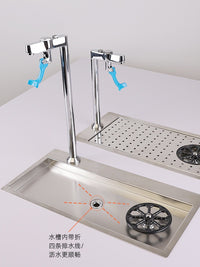 BEILAIFEI Stainless Steel Kitchen Faucet with Glass Rinser, Model TS463214
