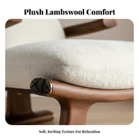 Sherpa Upholstered Armchair Modern Minimalist Design Upholstered Armchair with padding firm-density Foam Seat space-saving Size