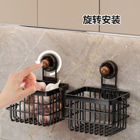 Kitchen Wall-Mounted Suction Cup Storage Rack, Drainage, No Drilling, Multifunctional