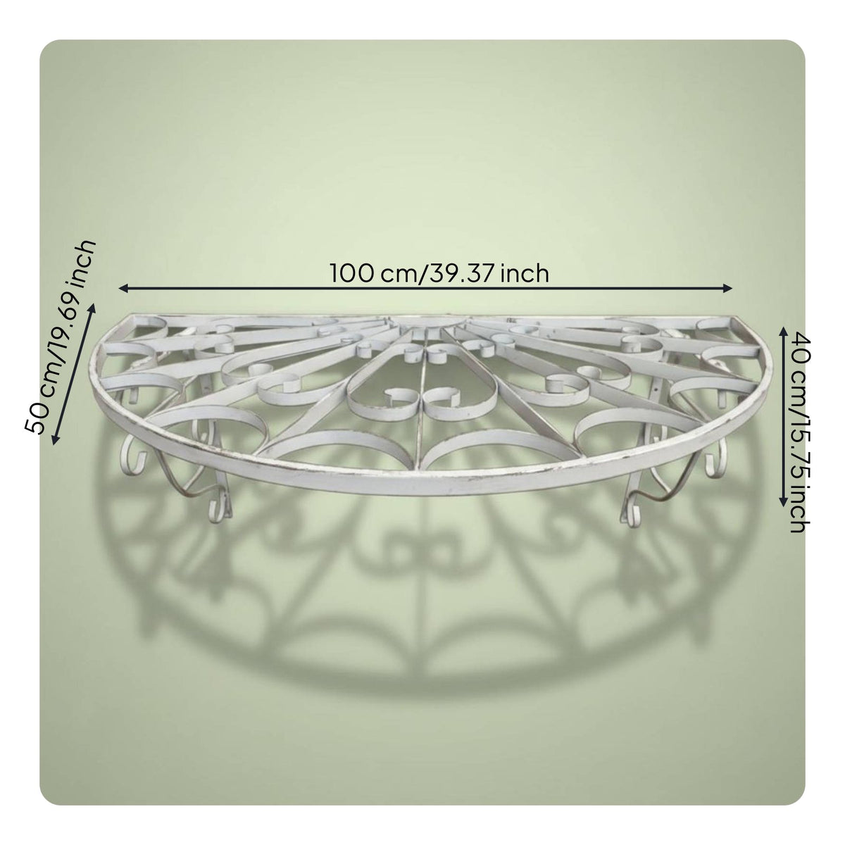 Wrought Metal Wall Canopy Distressed Finish Decorative Awning for Patio, Balcony