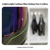 Carbon Woven Full-Coverage Helmet High-Visibility Accents Full Face Four-Season Guarding Headwear for Women, Rough Terrain Riding, Daily Commute