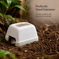 Reptile Ceramic Hideout Cave Humidifying Shelter for Geckos Snakes Lizards Natural Terracotta