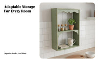 Rustic Cubby Shelf with pegs Distressed Finish Display Rack Vintage aesthetic