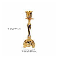 Zinc Alloy Candle Holder Carved Scroll Patterns Home Decor Tapered Stem