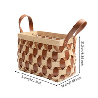 Storage Basket Rectangular Woven Basket Lined Wide Opening