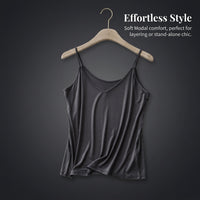 Women's Tank Tops for Gym and Summer Loungewear, Soft Modal Fiber Sleeveless Design with a Loose Fit, Lightweight V-Neck for Layering