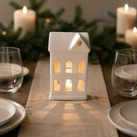 Hollow Ceramic House Lantern Minimal Design Home Decor Table Centerpiece