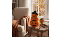 Pumpkin Tin Box Decorative Tin Box with Lid Orange Container for Home Decor