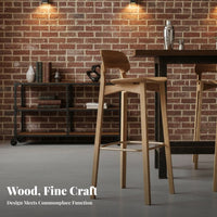 Bar Stool with Backrest Modern Design Counter Chair Built-in Footrest Stable Wide Base for Homeowners, Restaurant, Cafe