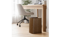 Wood-Grain Trash Can with Lid | Rectangular, Trash Can with Wheels, for Living Room