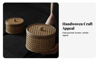 Lidded Storage Container With Lid Lidded Wicker Case particlesproof Vintage design for Students, Homeowners