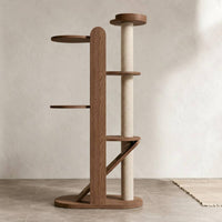 Wooden Cat Climber Climbing Tree Sturdy Base Cat Climbing Towers Structure Space-Saving Pet Accessory