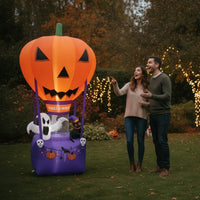 Inflatable Hot-Air Balloon Self-Inflating Inflatable Balloon with Built-in Fan Decorations Easy Set-up for Lawn, Porch