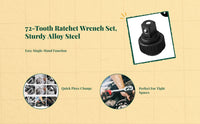 Vanadium steel ratchet socket set